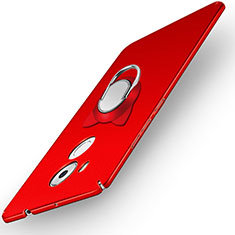 Etui Plastique Rigide Mat avec Support Bague Anneau A05 pour Huawei Mate 8 Rouge