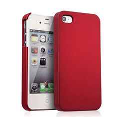 Etui Plastique Rigide Mat pour Apple iPhone 4 Rouge