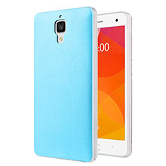 Etui Plastique Rigide Motif Cuir pour Xiaomi Mi 4 LTE Bleu Ciel