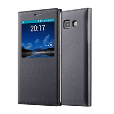 Etui Portefeuille Flip Cuir pour Samsung Galaxy A7 Duos SM-A700F A700FD Noir