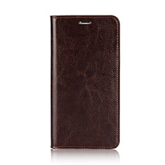 Etui Portefeuille Livre Cuir F01 pour Apple iPhone X Marron