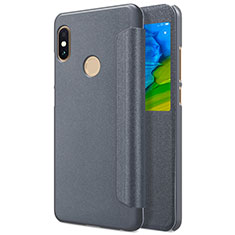 Etui Portefeuille Livre Cuir L01 pour Xiaomi Redmi Note 5 AI Dual Camera Gris