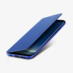 Etui Portefeuille Livre Cuir L02 pour Samsung Galaxy S8 Plus Bleu