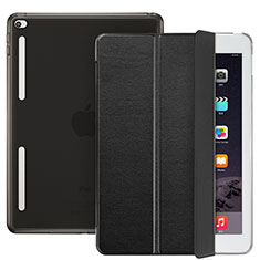 Etui Portefeuille Livre Cuir L06 pour Apple iPad Mini 4 Noir