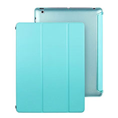 Etui Portefeuille Livre Cuir pour Apple iPad 4 Bleu Ciel