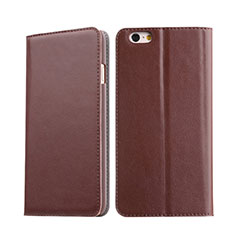 Etui Portefeuille Livre Cuir pour Apple iPhone 6S Marron