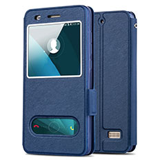 Etui Portefeuille Livre Cuir pour Huawei G Play Mini Bleu