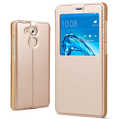 Etui Portefeuille Livre Cuir pour Huawei Honor 6C Pro Or