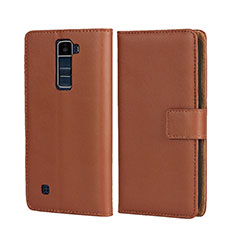 Etui Portefeuille Livre Cuir pour LG K7 Marron