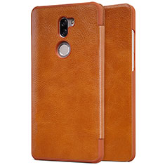 Etui Portefeuille Livre Cuir pour Xiaomi Mi 5S Plus Marron