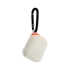 Etui Silicone avec Mousqueton pour Boitier de Charge de Airpods Fluorescence A01 Blanc