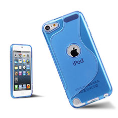 Etui TPU Souple Transparente Vague S-Line pour Apple iPod Touch 5 Bleu