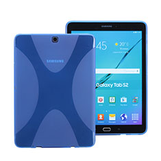 Etui TPU Souple Transparente Vague X-Line pour Samsung Galaxy Tab S2 8.0 SM-T710 SM-T715 Bleu