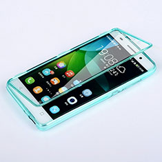 Etui Transparente Integrale Silicone Souple Avant et Arriere pour Huawei G Play Mini Bleu Ciel