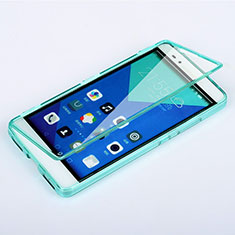 Etui Transparente Integrale Silicone Souple Avant et Arriere pour Huawei Honor 7 Bleu Ciel