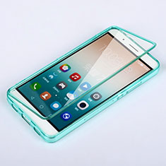 Etui Transparente Integrale Silicone Souple Avant et Arriere pour Huawei Honor 7i shot X Bleu Ciel