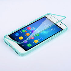Etui Transparente Integrale Silicone Souple Avant et Arriere pour Huawei Y6 Bleu
