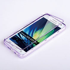 Etui Transparente Integrale Silicone Souple Avant et Arriere pour Samsung Galaxy A3 Duos SM-A300F Violet