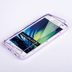 Etui Transparente Integrale Silicone Souple Avant et Arriere pour Samsung Galaxy DS A300G A300H A300M Violet