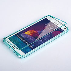 Etui Transparente Integrale Silicone Souple Avant et Arriere pour Samsung Galaxy Note 4 SM-N910F Bleu Ciel