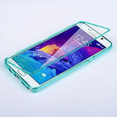 Etui Transparente Integrale Silicone Souple Avant et Arriere pour Samsung Galaxy Note 5 N9200 N920 N920F Bleu Ciel