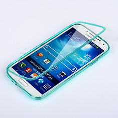 Etui Transparente Integrale Silicone Souple Avant et Arriere pour Samsung Galaxy S4 i9500 i9505 Bleu Ciel