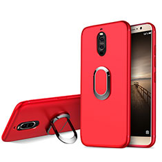 Etui Ultra Fine Silicone Souple avec Support Bague Anneau pour Huawei Mate 9 Pro Rouge