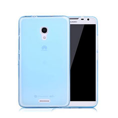 Etui Ultra Fine Silicone Souple Transparente pour Huawei Ascend Mate 2 Bleu