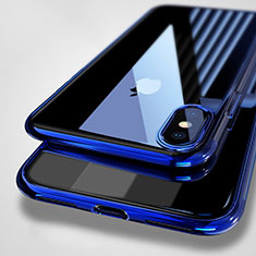 Etui Ultra Fine TPU Souple Transparente C01 pour Apple iPhone X Bleu