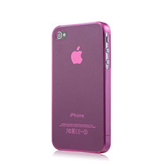 Etui Ultra Fine TPU Souple Transparente Mat pour Apple iPhone 4S Rose