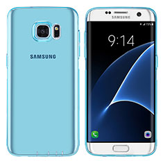 Etui Ultra Fine TPU Souple Transparente T07 pour Samsung Galaxy S7 Edge G935F Bleu