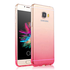 Etui Ultra Fine Transparente Souple Degrade pour Samsung Galaxy C9 Pro C9000 Rose