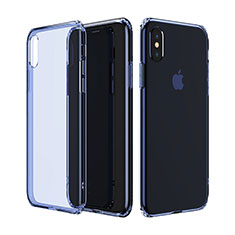 Etui Ultra Slim Silicone Souple Transparente pour Apple iPhone X Bleu