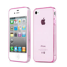 Etui Ultra Slim TPU Souple Transparente pour Apple iPhone 4S Rose