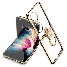 Housse Antichocs Rigide Transparente Crystal AC2 pour Huawei P50 Pocket Or