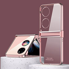 Housse Antichocs Rigide Transparente Crystal ZL1 pour Huawei P60 Pocket Or Rose