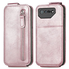 Housse Clapet Portefeuille Cuir pour Asus ROG Phone 7 Or Rose