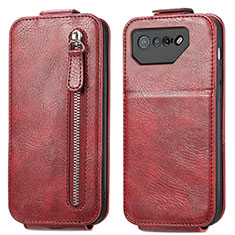 Housse Clapet Portefeuille Cuir pour Asus ROG Phone 7 Rouge