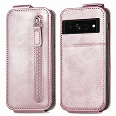 Housse Clapet Portefeuille Cuir pour Google Pixel 7 5G Or Rose