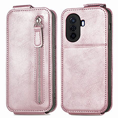 Housse Clapet Portefeuille Cuir pour Huawei Enjoy 50 Or Rose