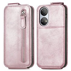 Housse Clapet Portefeuille Cuir pour Huawei Honor X7 Or Rose