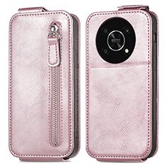 Housse Clapet Portefeuille Cuir pour Huawei Honor X9 5G Or Rose