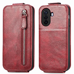 Housse Clapet Portefeuille Cuir pour Huawei Nova Y70 Plus Rouge