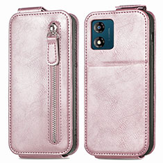 Housse Clapet Portefeuille Cuir pour Motorola Moto E13 Or Rose