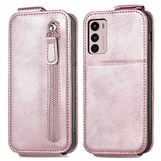 Housse Clapet Portefeuille Cuir pour Motorola Moto G42 Or Rose