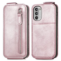 Housse Clapet Portefeuille Cuir pour Motorola MOTO G52 Or Rose