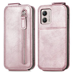 Housse Clapet Portefeuille Cuir pour Motorola Moto G53j 5G Or Rose