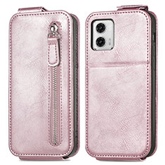 Housse Clapet Portefeuille Cuir pour Motorola Moto G73 5G Or Rose