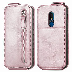 Housse Clapet Portefeuille Cuir pour Nokia C3 Or Rose