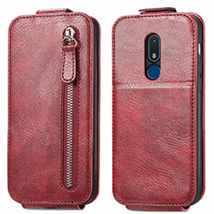 Housse Clapet Portefeuille Cuir pour Nokia C3 Rouge